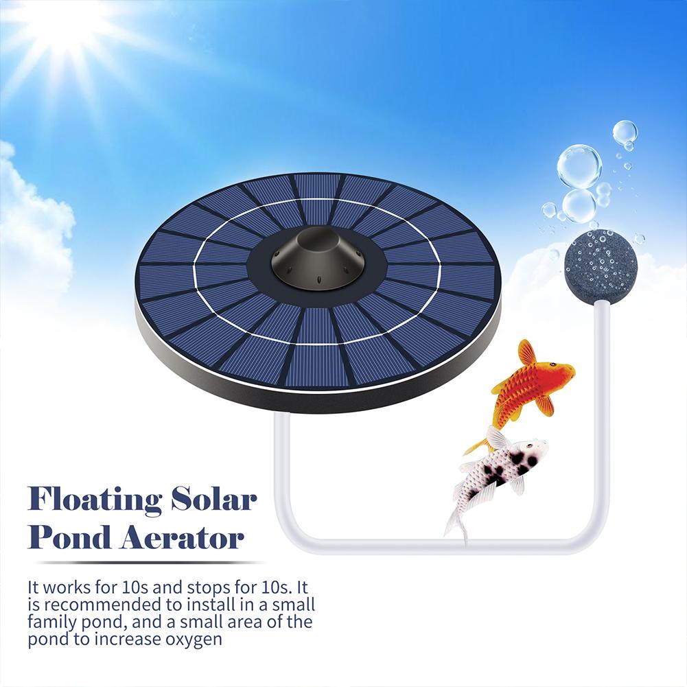 Solar Water Air Pump Fish Tank Oxygenator Air Oxygen Pump Aerator With Air Bubble Stone,for Gardening Water Circulation Pond
