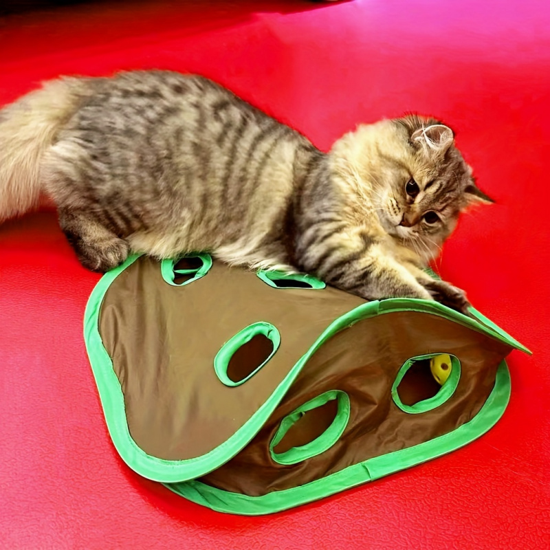 Pet Cat Interactive Hide-and-seek Toy, 9 Hole Tunnel Rat Catching Toy, Pet Hiding Hole, Foldable Toy