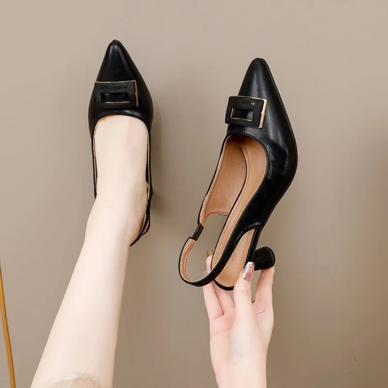 Women High Heels Sandals Sexy Dress Party Shoes Pointed Toe Designer Summer Slippers Female New Fashion Flip Flops Pumps Slides