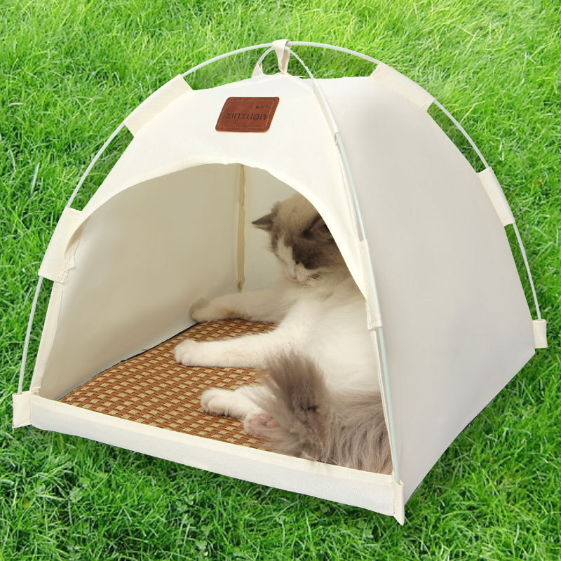 House Tent Semi-enclosed Summer Outdoor Tents Can Be Dismantled Washed Cat Beds Pet Products Supplies accessories