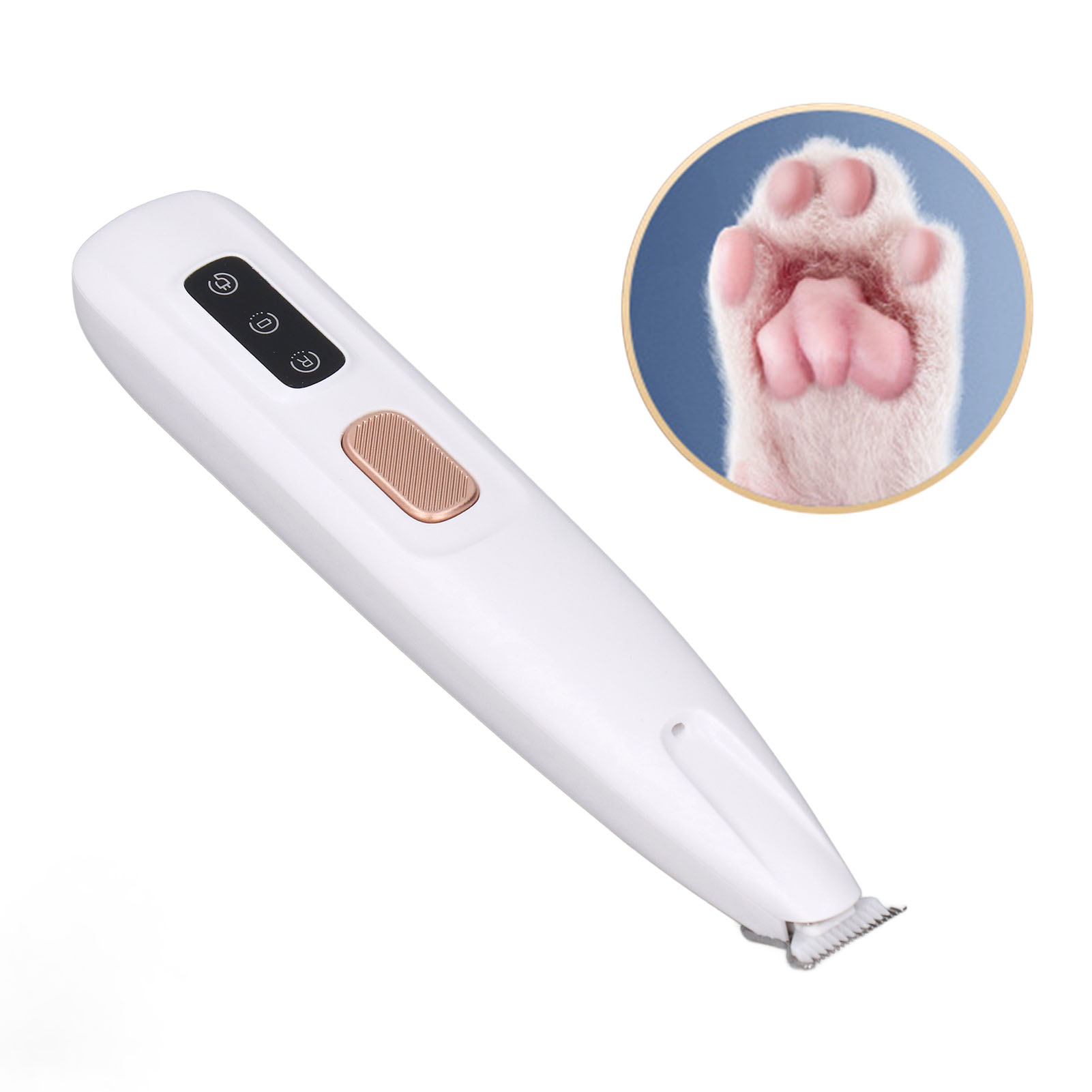 Dog Paw Hair Trimmer Pet Paw Trimmer with LED Light Efficient Low Noise Rechargeable Electric Dog Paw Hair Clipper for Pets