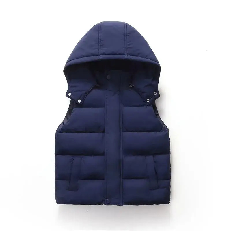 Boys Girls Winter Autumn Down Vest Coat Children Kids Boy Warm Waistcoat Outerwear Clothing Infant Jacket for3-12 years 240906