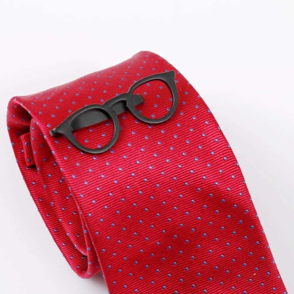 Fashion Jewelry Tie Pin Wedding Gift Glasses Shape Clasp Clip Metal Tie Clips Men Necktie Buckle Necktie Bar ClaspX240914