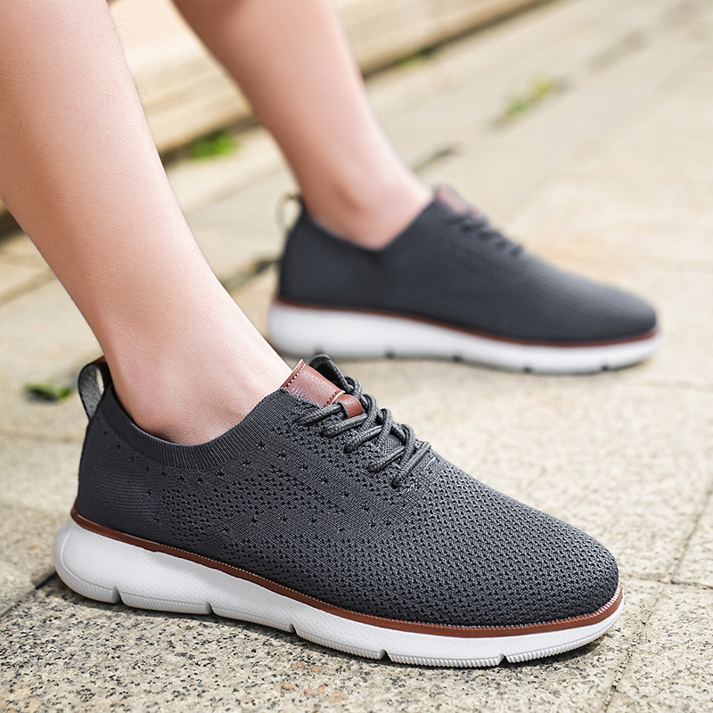 Fashion Men Casual Shoes Breathable Slip on Walking Mesh Running Sneakers Non-slip Flats Lightweight Sport Shoes Driving Loafers