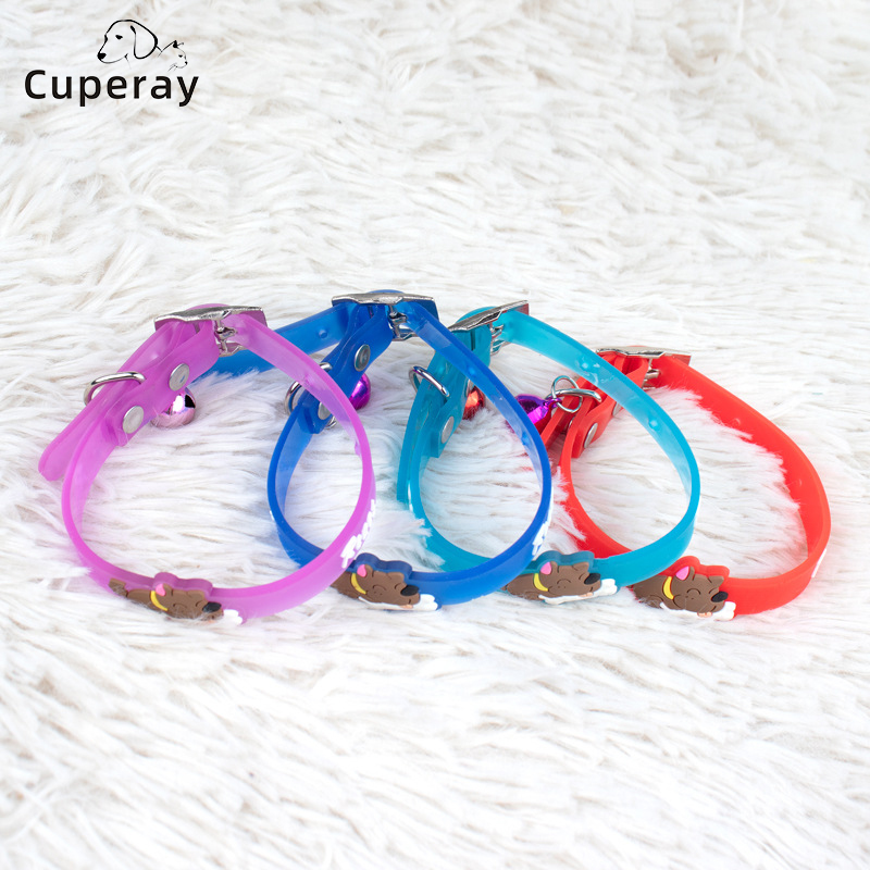 Breakaway Cat Collar with Bells,Soft Rubber Kitten Collars,Safety Adjustable Buckle,Lightweight Cute Cotton Pet Collar for Cats