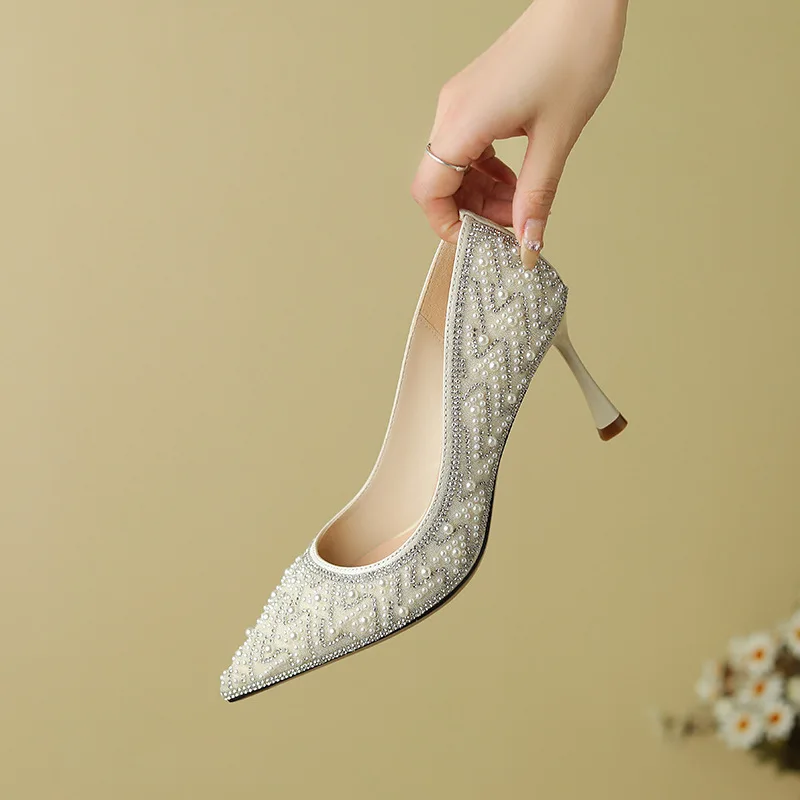 Full Rhinestone Pumps Bling Bling Luxurious Stiletto Heel Spring Shoes Comfortable Party Wedding Shoes for Women Shoes