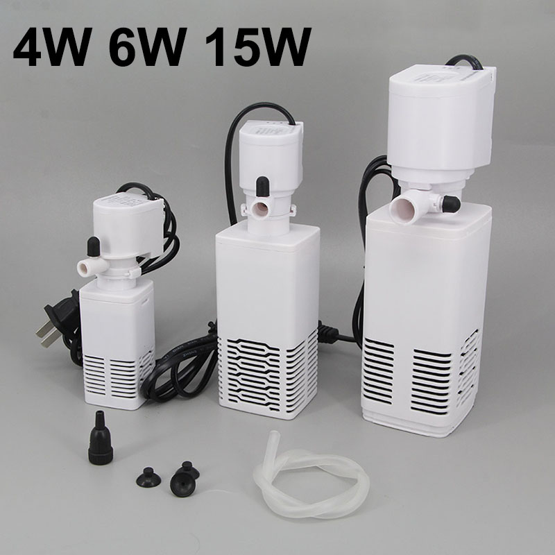 4 in 1 Aquarium Filter Pump Silent Fish Tank Submersible Air Oxygen Aerator Aquarium Water Changer Pump Wave Maker 220v AC m20