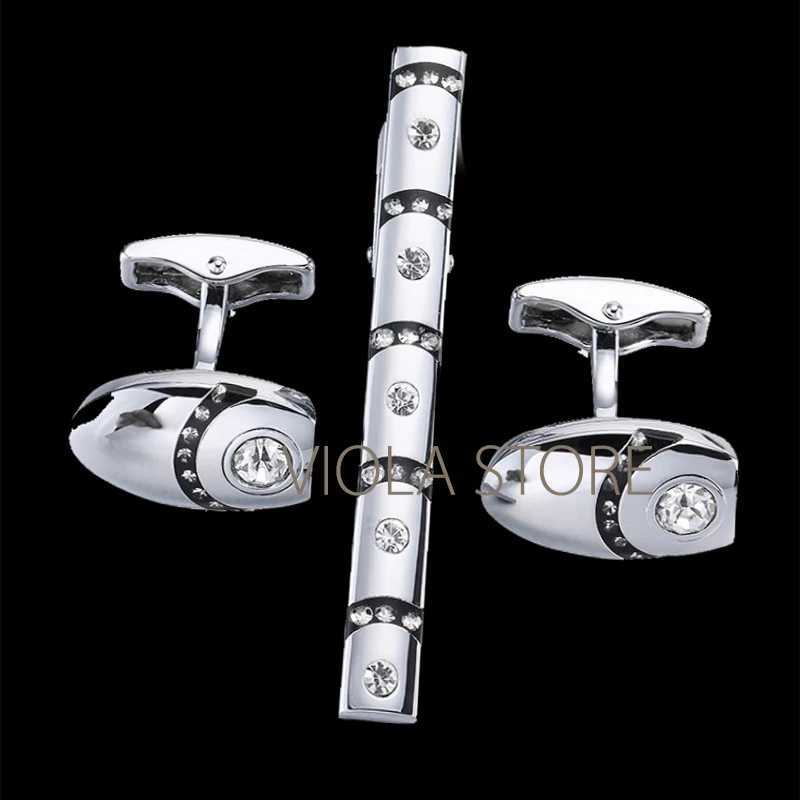 Top Luxury Saxophone Classy Stainless Tie Clip Cufflinks Sets Gentleman Business Wedding Sleeve Cuff Music Design Accessory GiftX240914