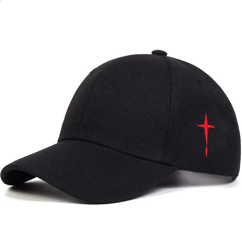 Unisex Simple Cross Water Drop Embroidery Baseball Caps Spring and Autumn Outdoor Adjustable Casual Hat Sunscreen 240906