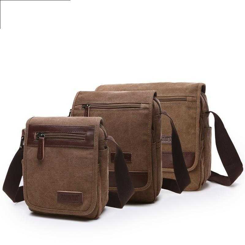 Men's casual canvas bag Korean fashion Single Shoulder Messenger Bag student schoolbag 240915
