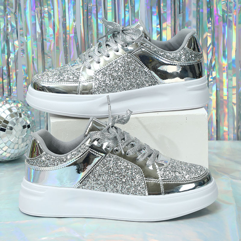 Top Quality Sneakers Skate Women Bg Loafers Platform Shiny Women's Casual Vulcanize Shoes Sequined Size 35-44