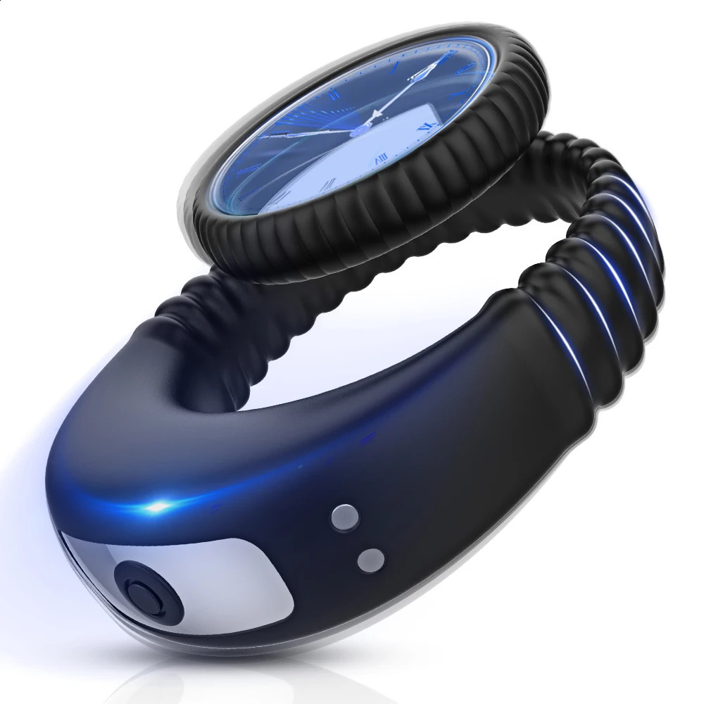 Vibrating Cock Ring for Men Ejaculation Delay Male Erectile Penis Ring G-Spot Prostate Massager Stimulator Sex Toy for Couples 240914