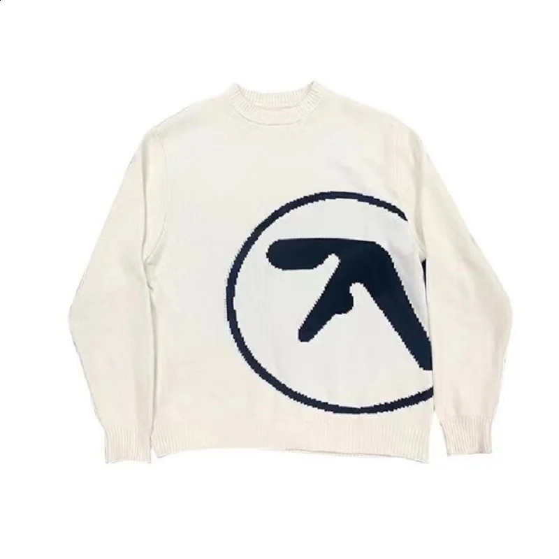 Mens Sweater Aphex Twin Knit Winter Oversized Vintage Long Sleeve Tops Jumper Pullover Y2k Streetwear Graphic Fashion Clothing 240912