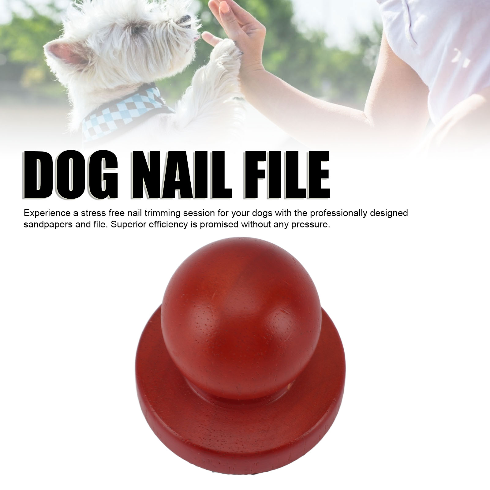 Dog Nail File Scratch Board, Wooden Round Dog Scratch Pad, 3 Replaceable Sandpapers for Stress Free, Nail Trimming