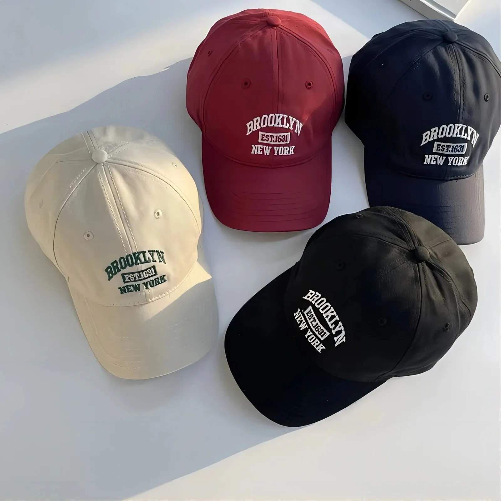 Fashion Men Women BROOKLYN Baseball Cotton Adjustable Hat Embroidery Womens Cap Hip Hop Outdoor Casual Sun Hats 240906