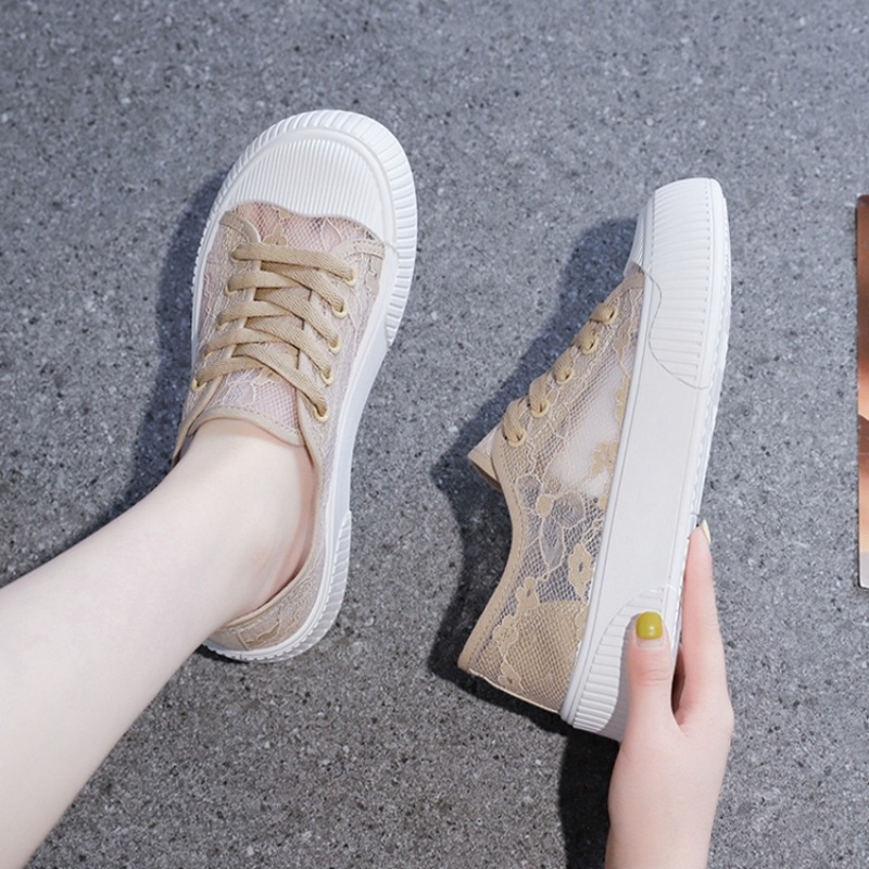 Little White Shoes Women 2024 New Summer Thin Net Shoes Women Breathable Net Surface Sports Casual Shoes Children Flat