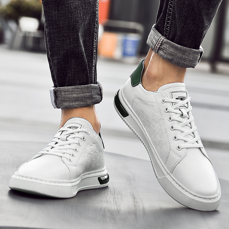 Lace-Up Male Comfortable Walking Shoe Genuine Leather Mens Sneakers High Quality Men Casual Shoes 2024 New Skate Footwear Men