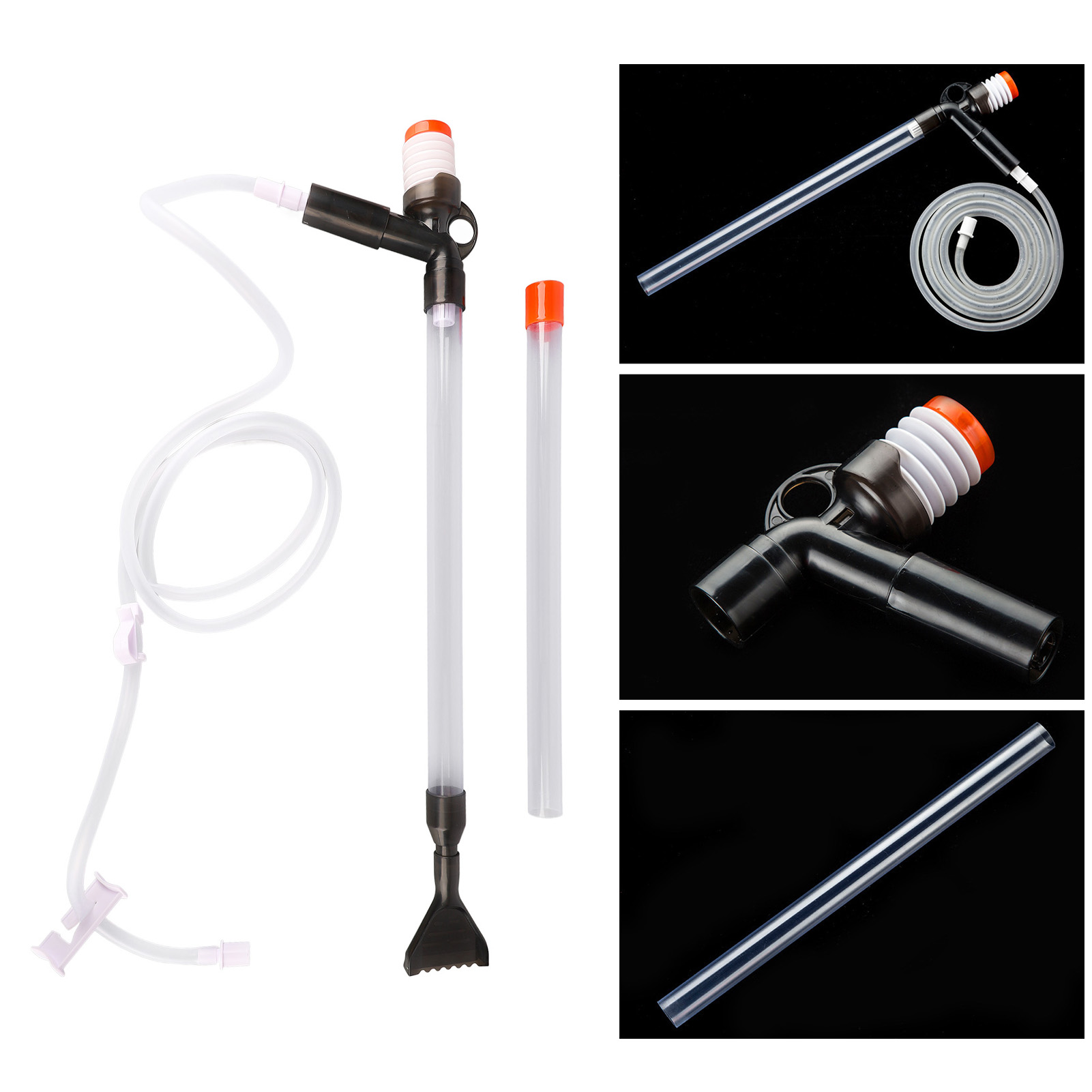 Manual Aquarium Water Changer Safe Efficient Fish Tank Gravel Cleaner With Air Pressing Button For Sand Algae