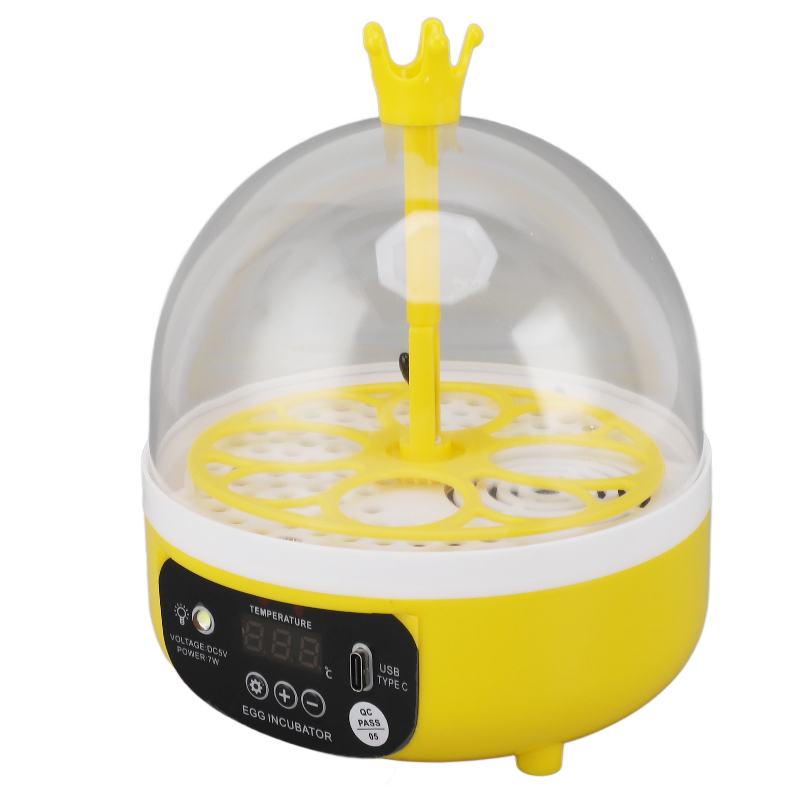 Egg Incubator 4 Eggs ABS Automatic Temperature Humidity Control Poultry Hatching Machine with Insulation Foam for Home
