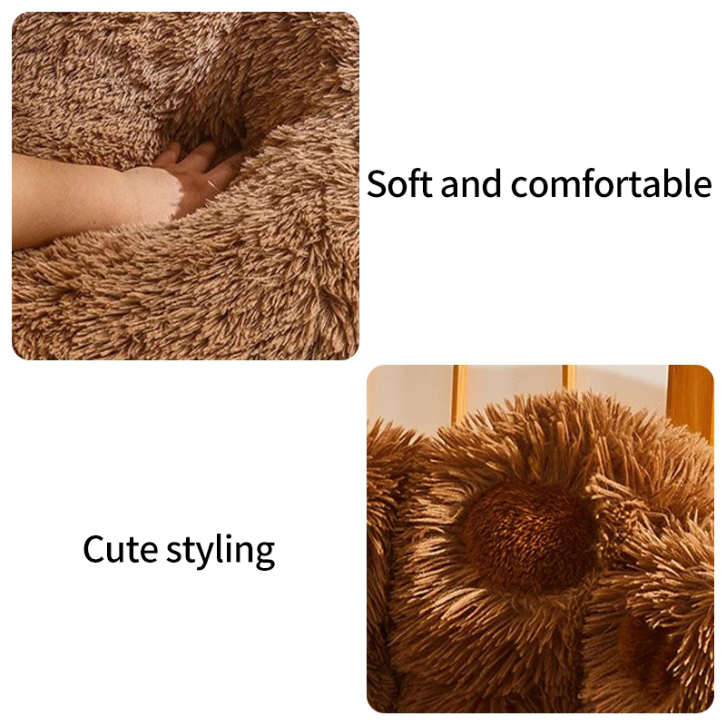 Dog Bed Plush Kennel Accessories Pet Products Large Dogs Beds Bedding Sofa Basket Washable Plush Medium Basket Cats Supplies