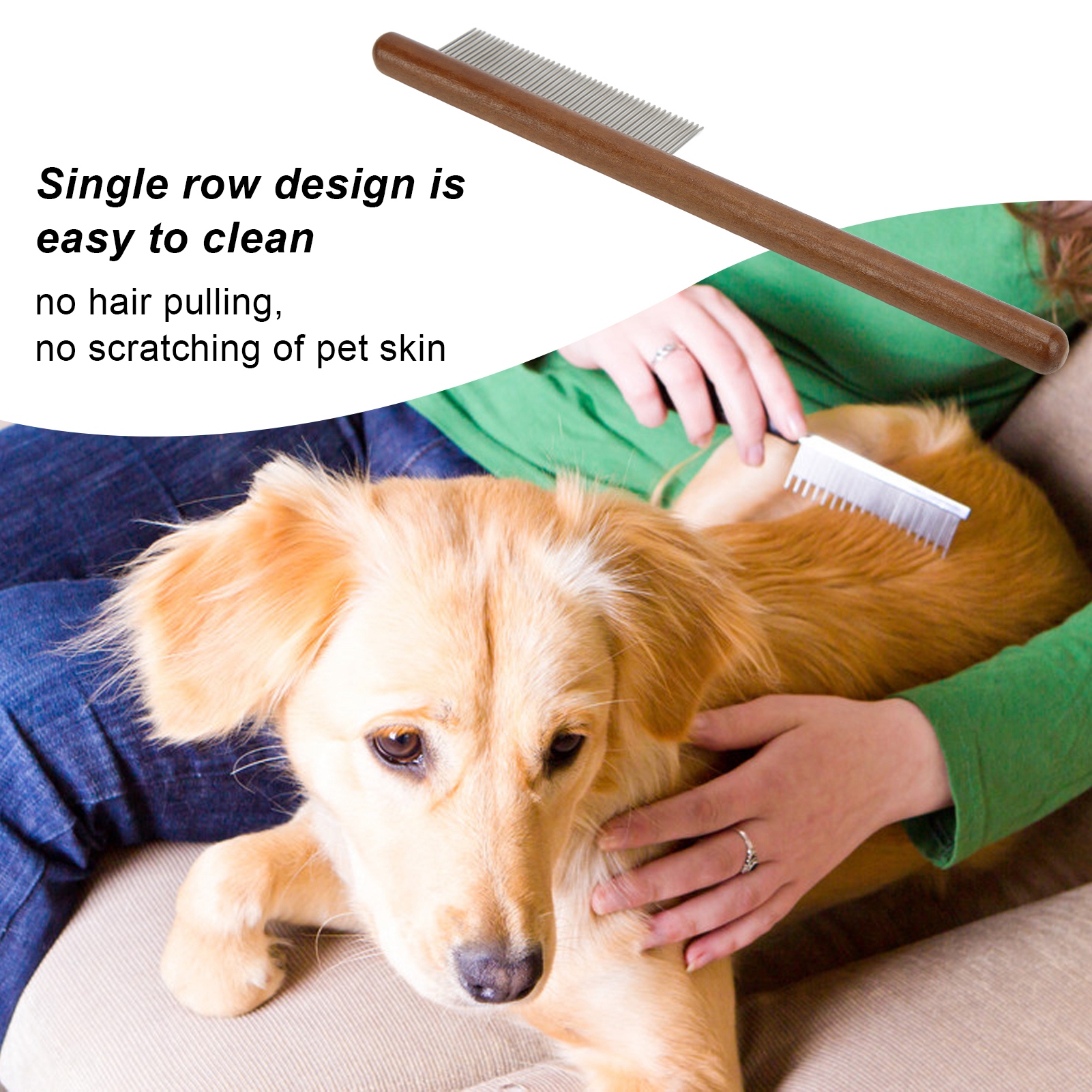 Reusable Wood Pet Open Knot Comb, Cat and Dog Comb, Remove Floating Hair, Cats and Dogs