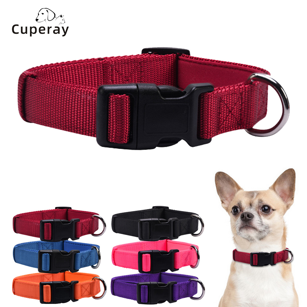 Dog Collar, Soft Neoprene Padded Breathable Nylon Pet Collar Adjustable with Quick Release Buckle for Small,Medium Large Dogs