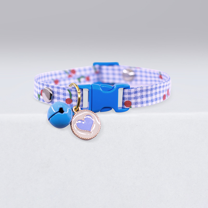 Adjustable Cat Collar,pet Collar with Bell and Heart Tag Decoration To Prevent Getting Lost for Cats and Puppies Pet Accessories