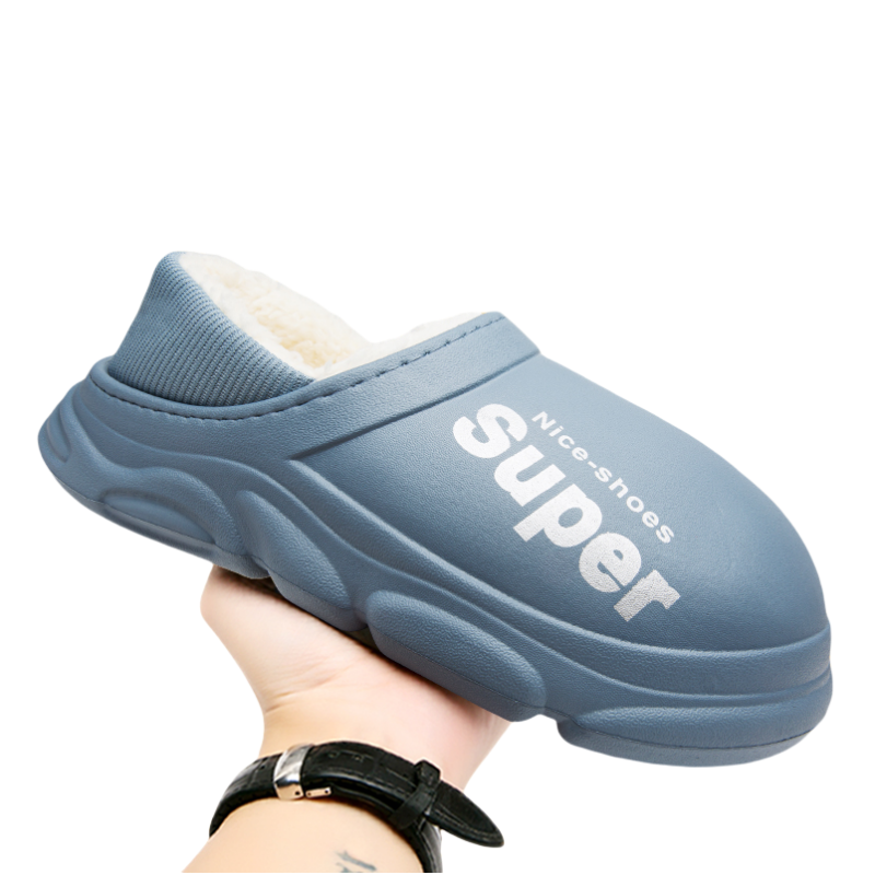 Fashion Winter Men Women Warm Slippers Cotton Slippers Outdoor Indoor Home Non-Slip Shoes New Men's Bedroom Warm Plush Slippers