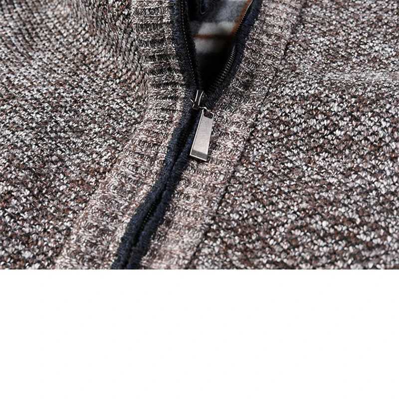 Autumn Winter Mens Warm Sweaters Cashmere Wool Zipper Cardigan Coat Man Casual Knitwear Jacket Male ClothesXJ240907