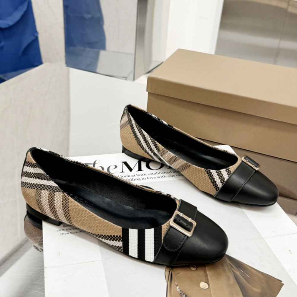 flats designer shoe women check ballerina flats vintage shoes cotton checked patent ballet 657