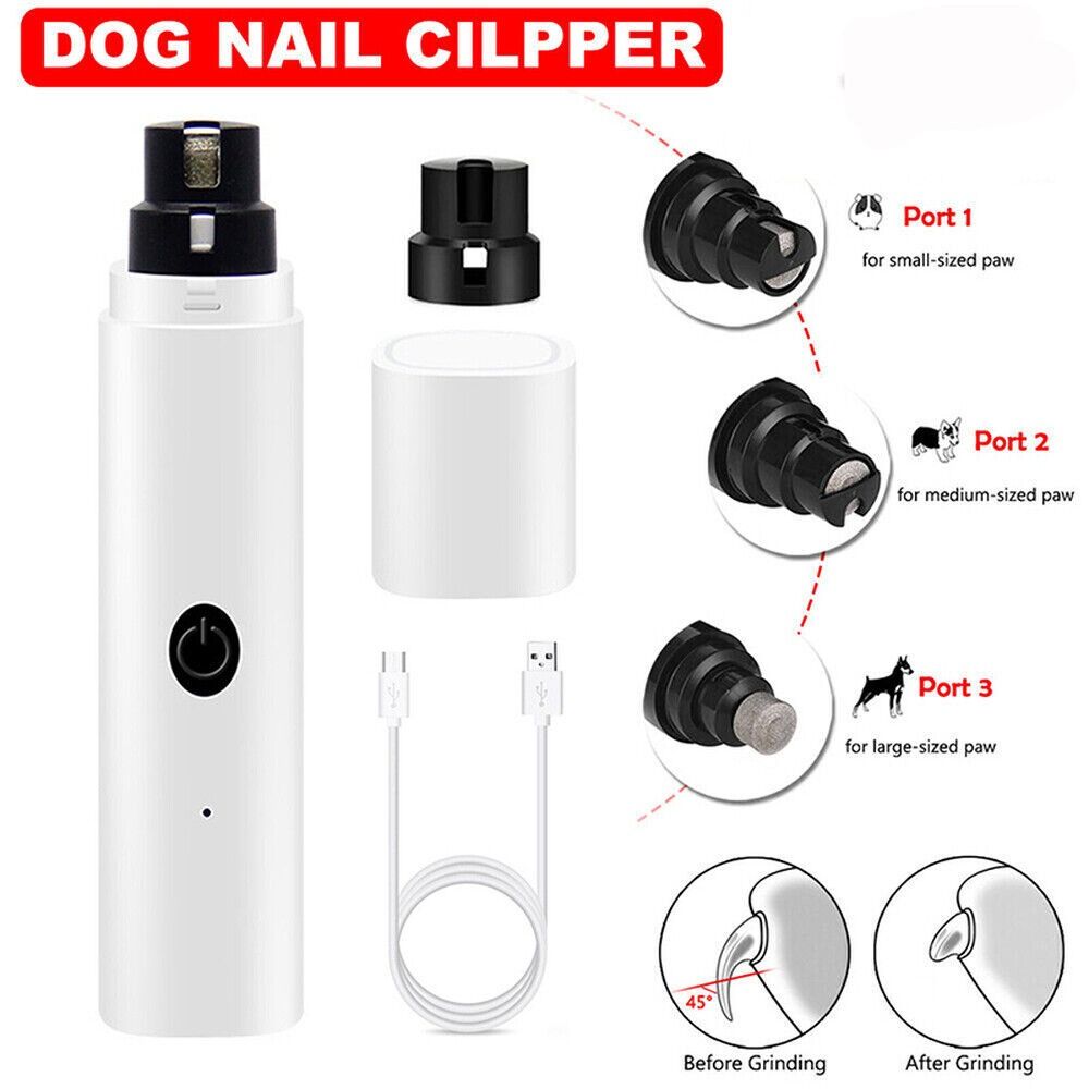 Portable Dog Cat USB Rechargeable Nail Grooming Paws Nail Cutter Pet Nail Grinder Trimmer Clipper