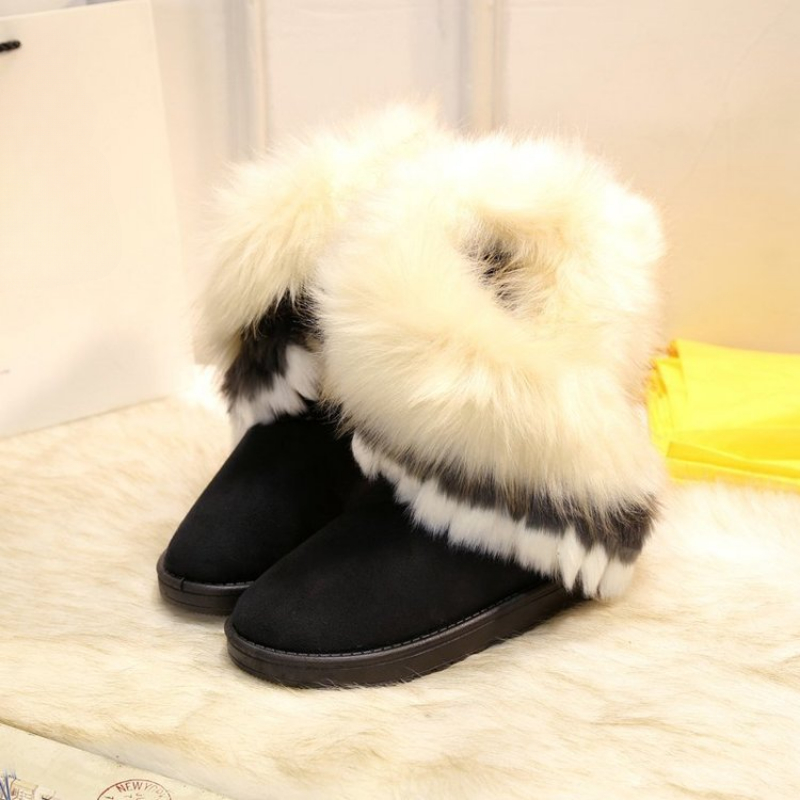 Winter Boots for Women Fashion Furry Snow Boot Female Luxury Designer Warm Plush Flats Short Botas Ladies Comfort Party Shoes