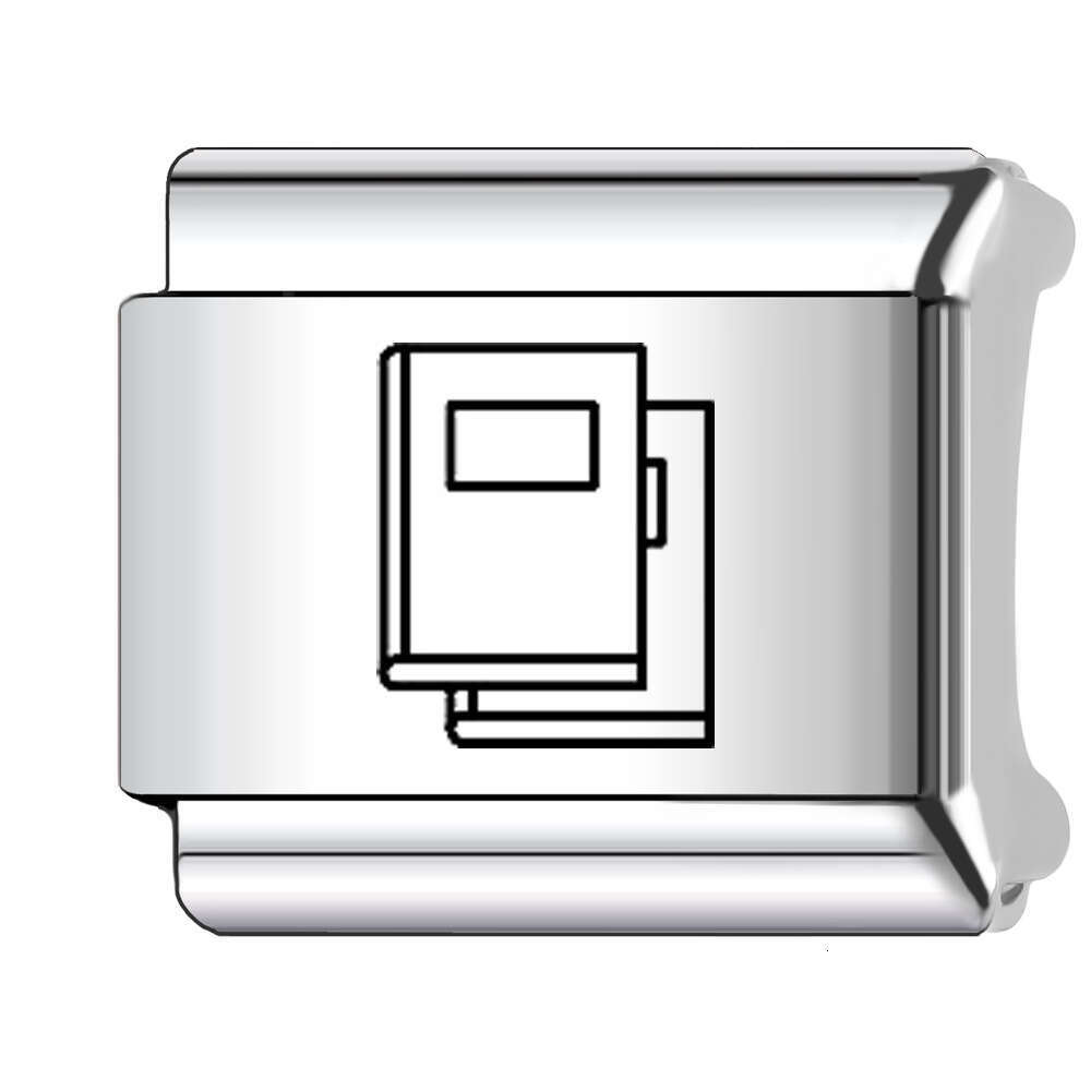 New Women's Gift Stationery book pen Bead Italian Charms Links Bangle Beads Fit 9mm Stainless Steel Bracelet Making DIY For Women Fashion Jewelry