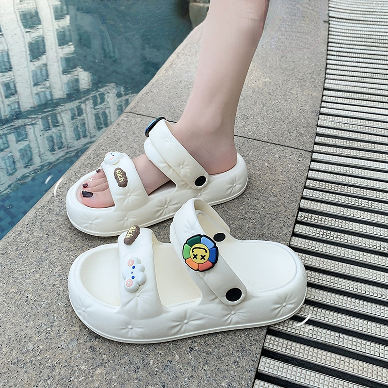 Women Summer Slippers Cartoon Platform Outdoor Garden Shoes Beach Sandals Female Flip Flops Indoor Home Slides Bathroom Shoes