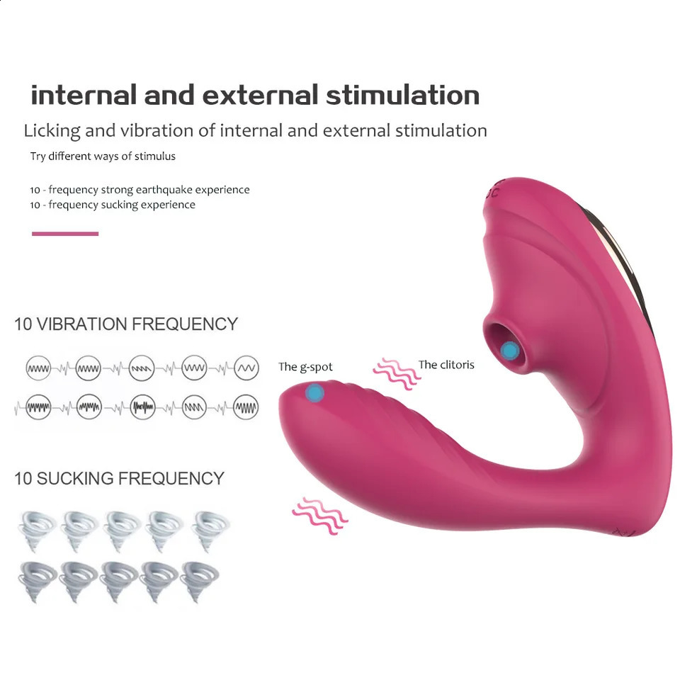 Silicone vaginal suction vibrator 10 speed vibration oral clitoral stimulation toy 240914