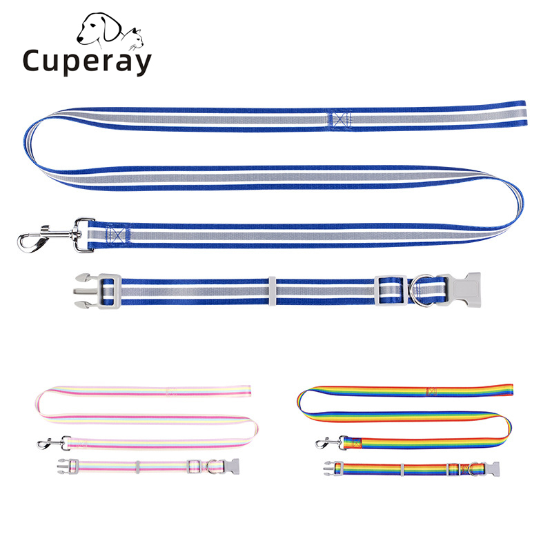 Macaron Color Pet Collar and Leash Set Small and Medium Dogs Adjustable Dog Collar and 150cm Dog Leash Dog Leash for Cats & Dogs