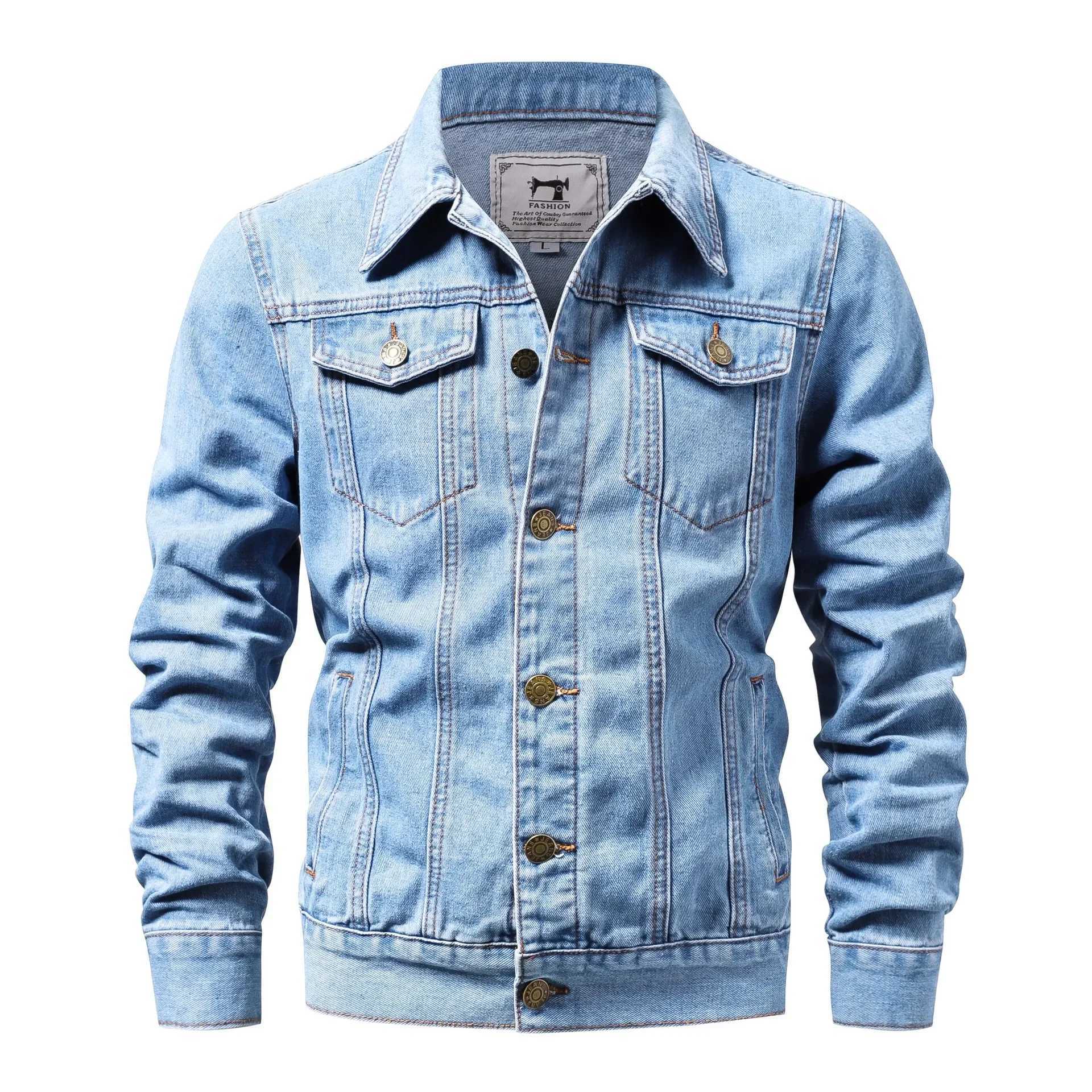 2023 Spring/Summer Mens Denim Jacket Cotton Casual Slimming Jacket Mens Denim Jacket W240914