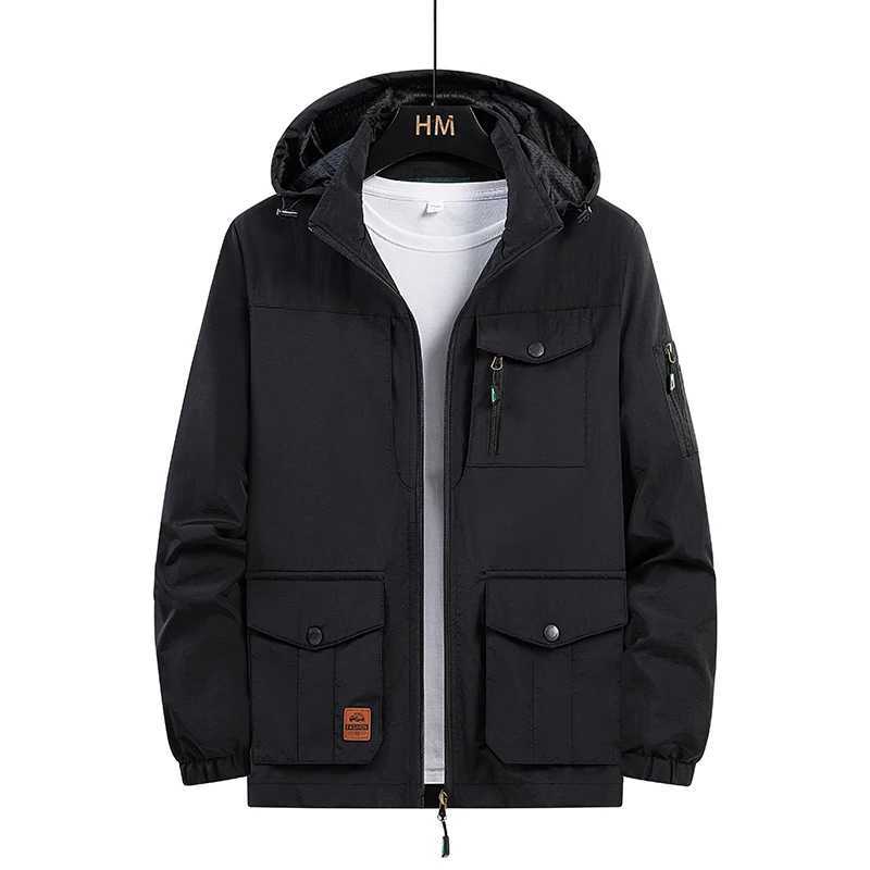 2018 Spring/Autumn Mens Pocket Jacket Outdoor Casual Windproof Waterproof Work Jacket Flight Multi Pocket Pizex Trench Coats W240914