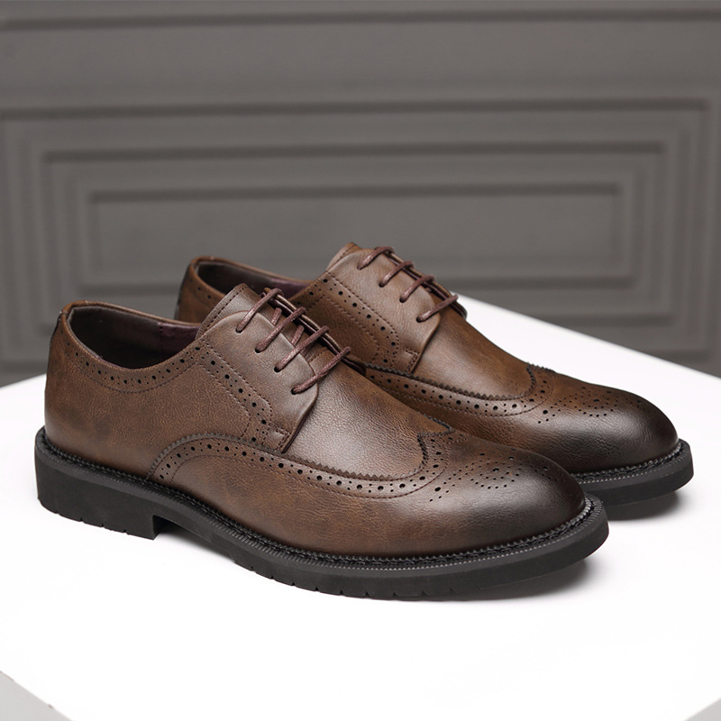 Mens Brogue Shoes Men Leather Dress Shoes Formal Wedding Party Shoes for Men Oxfords Man Business Shoes K260328
