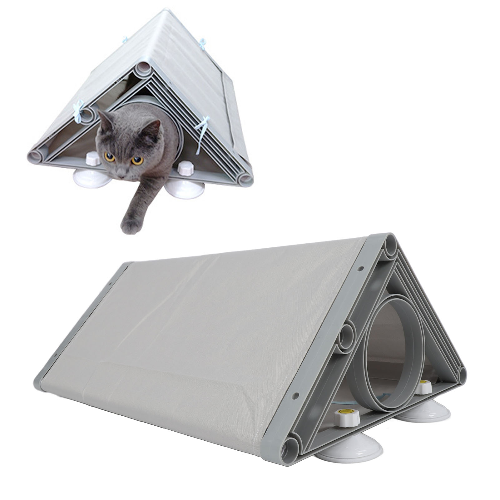 Foldable Cat Window Perch Space Saving Solid Frame Hanging Window Cat Hammock Bed With Suction Cups For Balcony