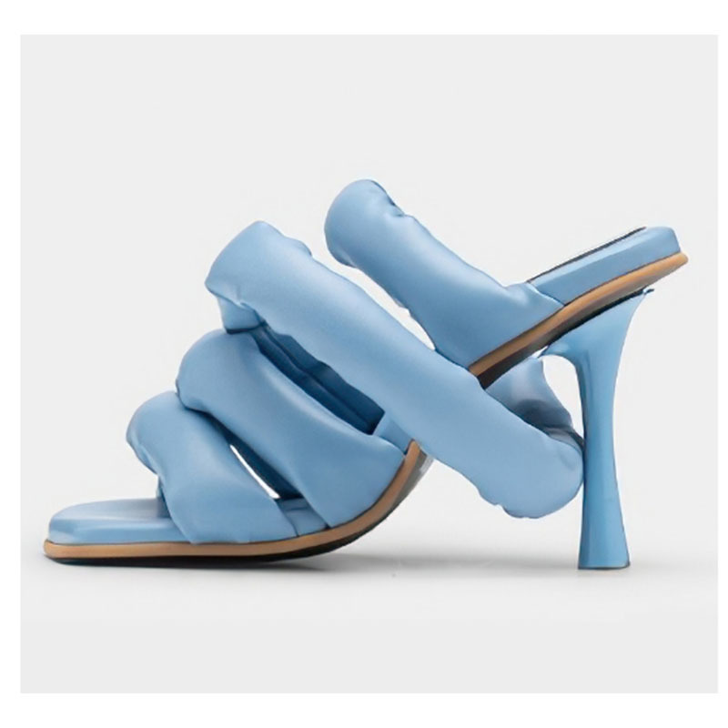 Square Colorful Head Fish Mouth Fashion Walk Heel Sandals Women Summer Empty Candy Colored Muller Shoes High Heels Slippers d06f s