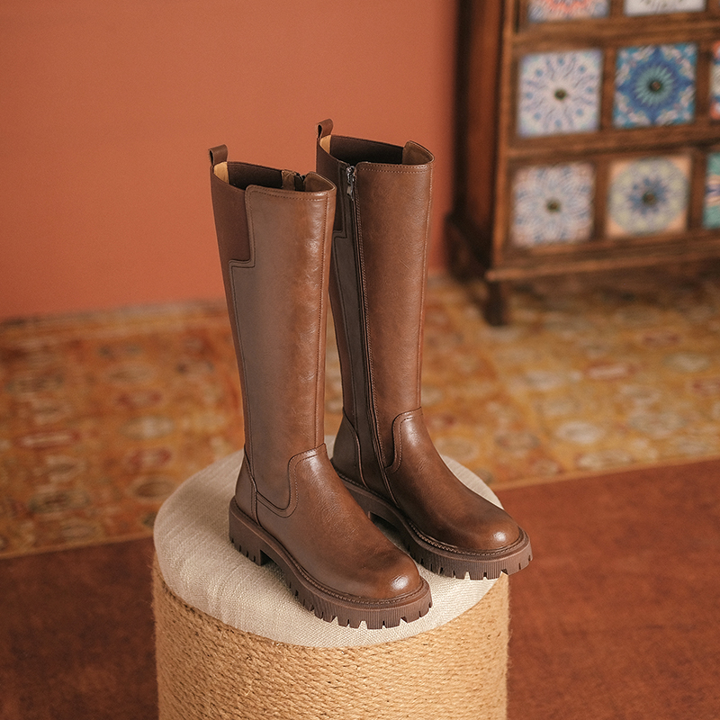 2022 Knee-high Platform Woman Long Boots Shoes Spring/Autumn New Chunky Heel Shoe for Women 1535