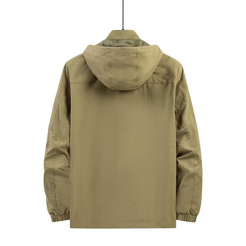 2018 Spring/Autumn Mens Pocket Jacket Outdoor Casual Windproof Waterproof Work Jacket Flight Multi Pocket Pizex Trench Coats W240914