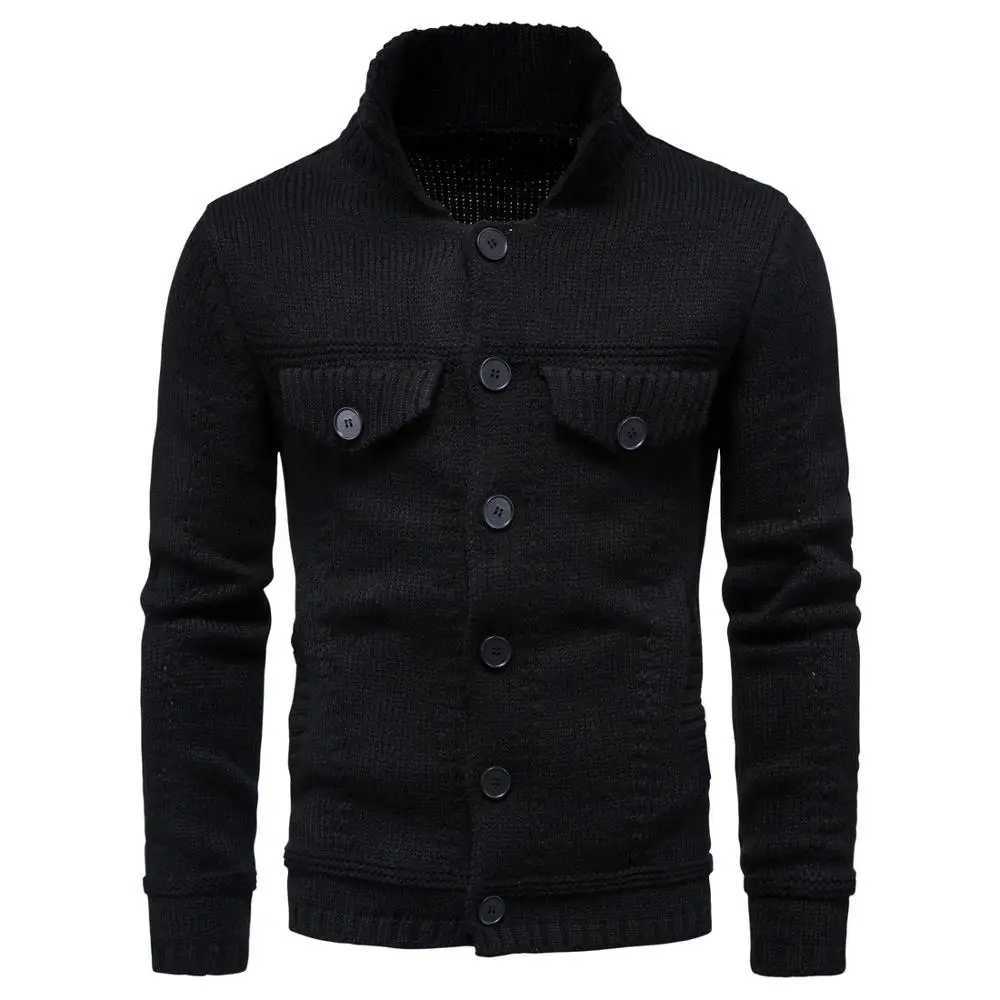 Mens Knitted Sweater Jacket Warm and Thicker In Winter Long Sleeve Cardigan Wool Mens Lapel Workwear Cardigan Outer SweaterXJ240907