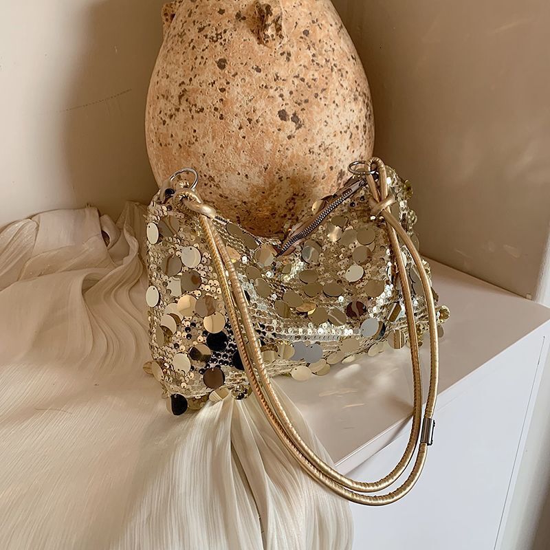 High end small for women 2024 new trendy fashion sequin western-style crossbody bag with niche design, single shoulder armpit