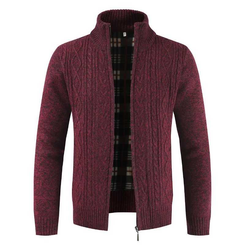 Autumn Winter Mens Cardigan New Wool Sweater Warm Long-Sleeved Loose Casual Jacket Spring Clothing Jumper Knitted Zipper CoatXJ240907