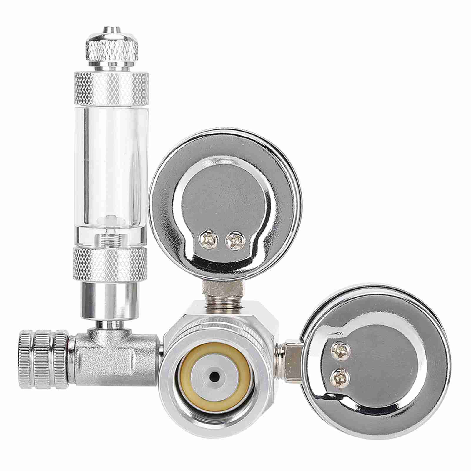 CO2 Regulator Aquarium Dual Gauge Display With Bubble Counter And Check Valve G5/8 W21.8