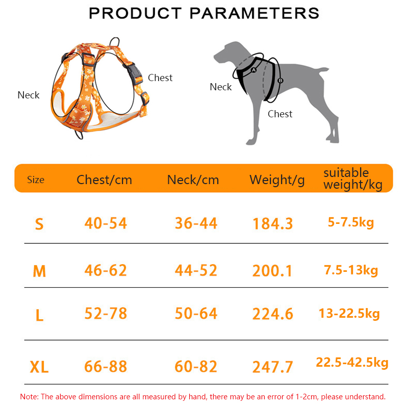 Reflective Pet Harness Adjustable Exquisite Printed Dog Harnesses Mesh Breathable for Small Medium and Large Dogs Outdoor Travel
