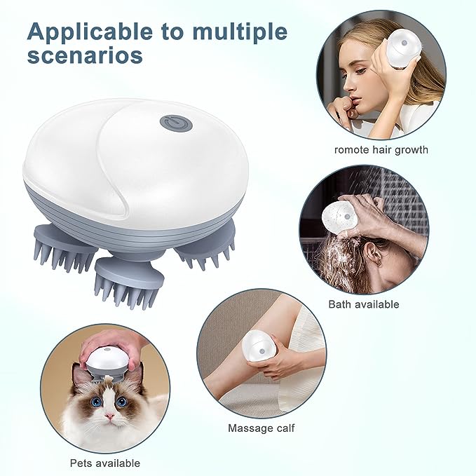 Upgraded Handheld Pet Massager with 4 Rotatable Massage Heads Three Modes Electric Massager for Dog Cat
