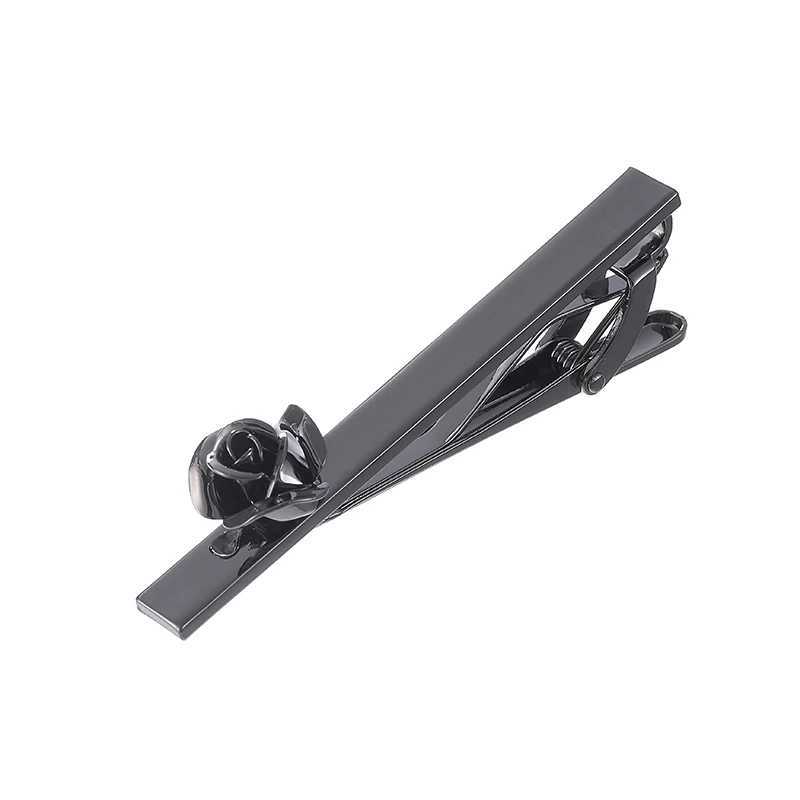 High quality laser metal smooth rose tie clip fashionable mens wedding tie accessory design shark tie clipX240914